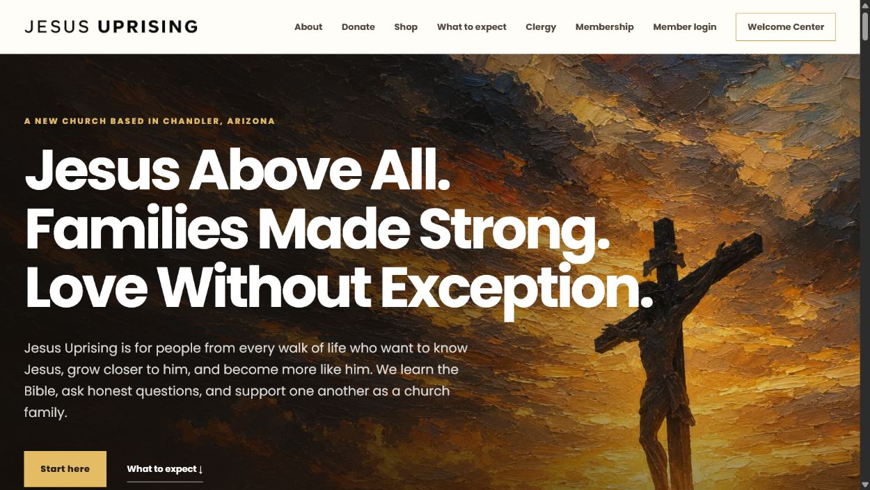 Homepage of Jesus Uprising