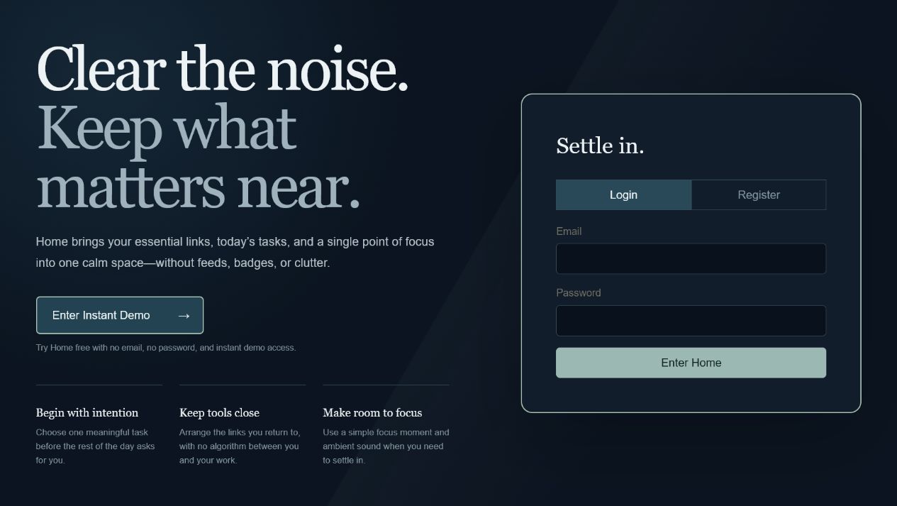 Homepage of Home page
